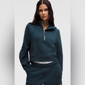 Lululemon NWT Scuba Oversized Half Zip Hoodie Indochine Blue Gold Size M/L